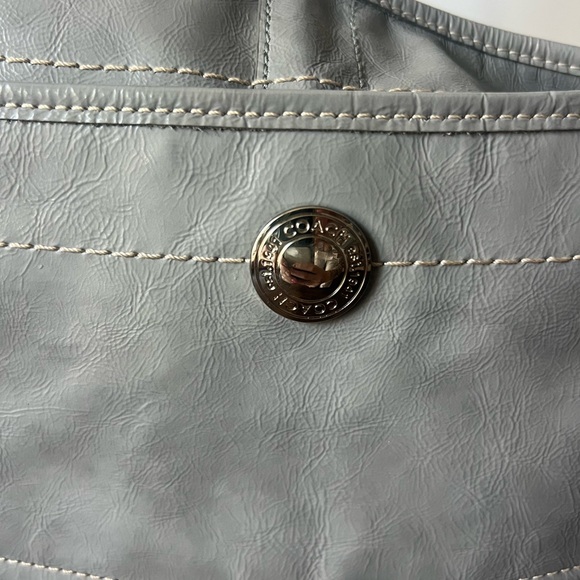 Authentic COACH Gray Leather Shoulder Bag - Hobo Shape - Picture 3 of 4